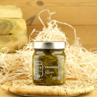 Confezione da 1 barattolo di Friarielli in olio extravergine d'oliva.
